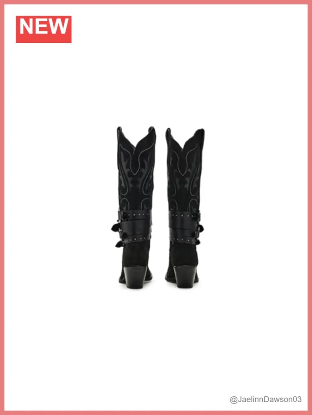 Suede Over the Knee Western Boots Snip Toe Block Heel Pull On